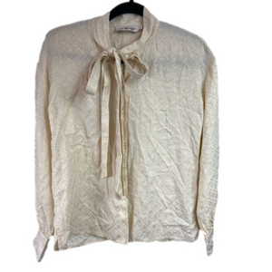 TORY BURCH Jacquard silk tie-neck blouse size 2